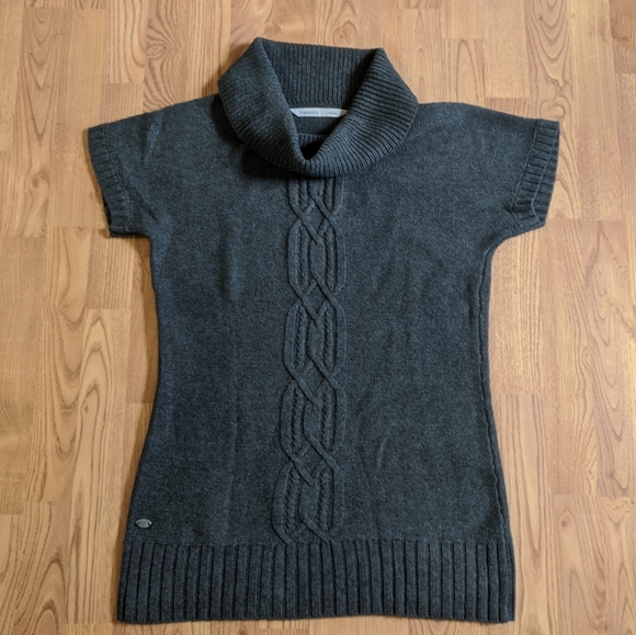 Athleta Sweaters - Athleta Gray Cowl Neck Tunic Cable Knit Sweater